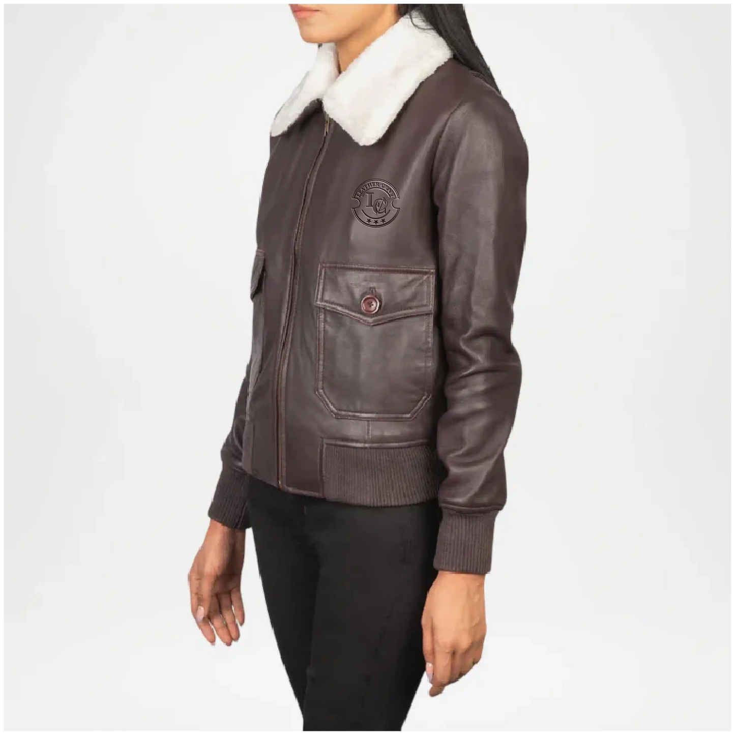 burgundy leather bomber jacket women
