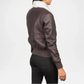 maroon real leather bomber jacket
