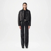 Black Leather Flare Pants for Women
