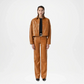 Brown Leather Flare Pants for Women
