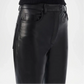 black leather flare pants plus size
