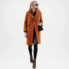 womens brown double breasted wool coat