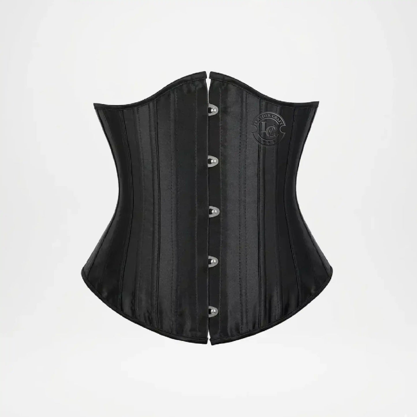 Black Satin Underbust Corset for Women
