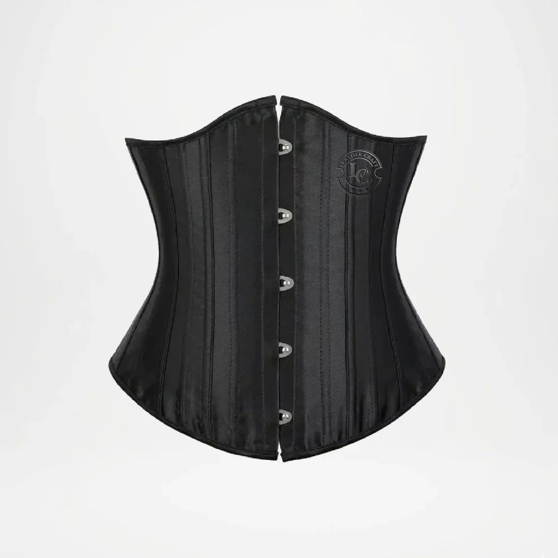 Black Satin Underbust Corset for Women
