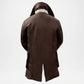 brown shearling leather coat