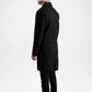 Black smart casual wool coat for men