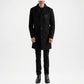 Men’s black wool blend coat for formal wear