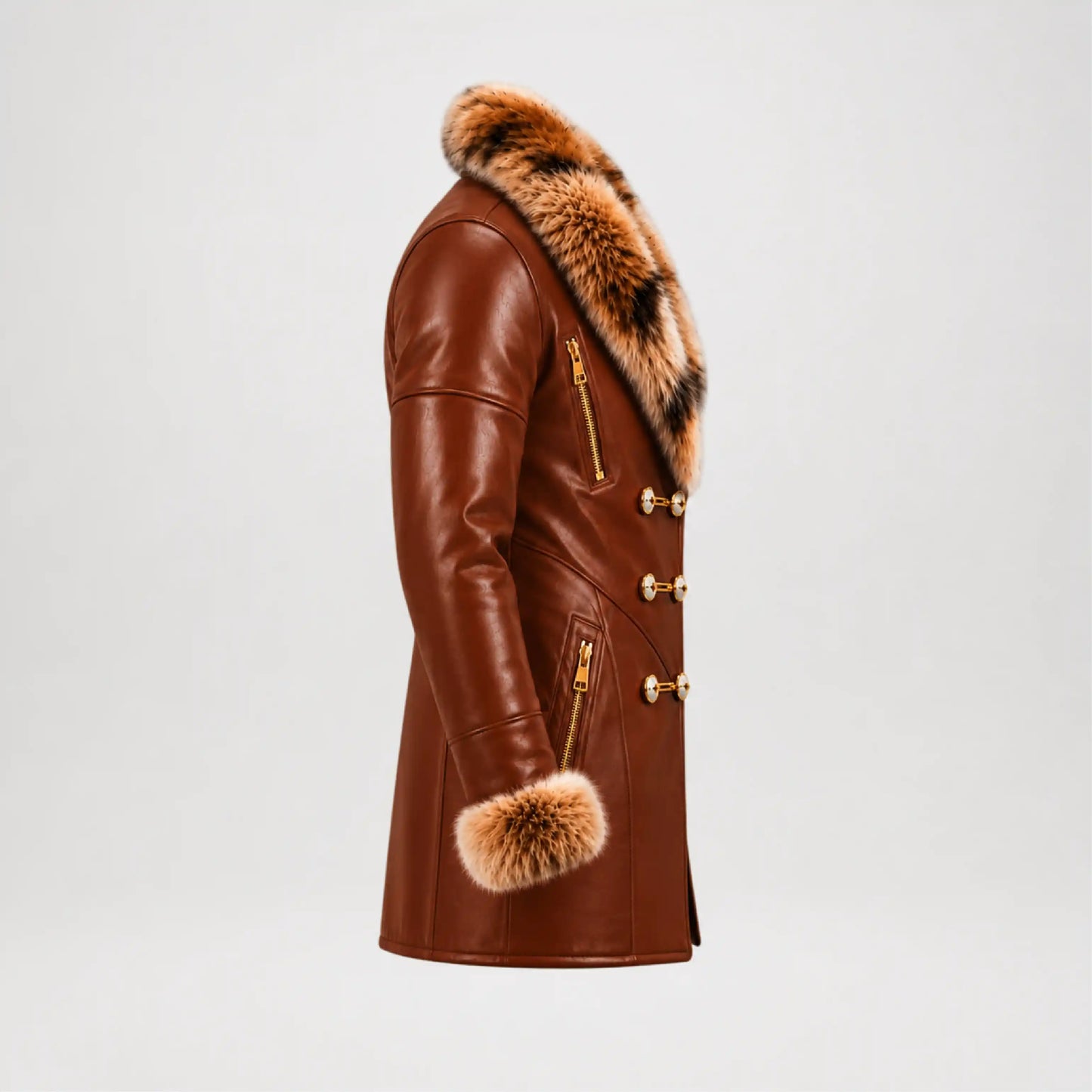 Brown Leather Coat