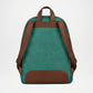 Brown and Teal Backpack back view
