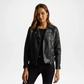 Faux Black Leather Biker Jacket Women
