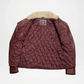 Quilted jacket with fur lining on a white background