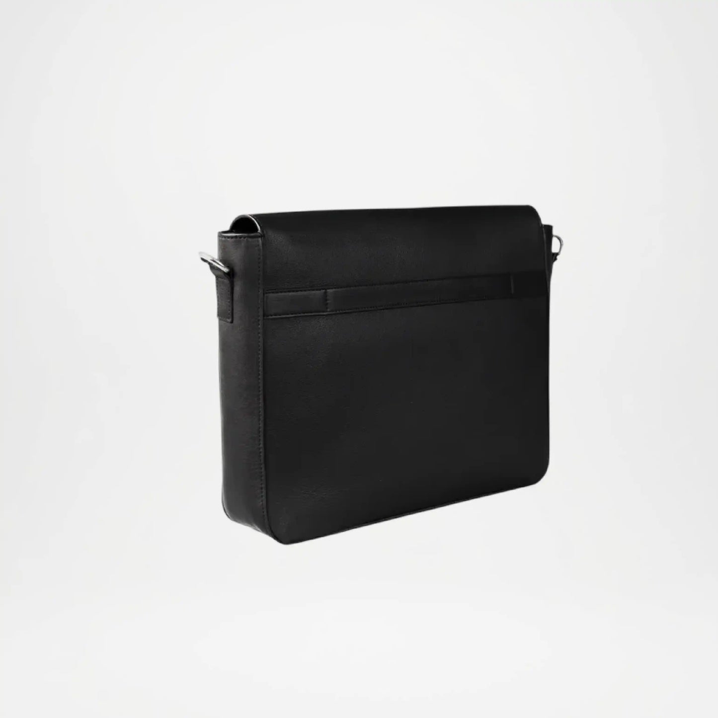 black leather laptop messenger bag for men