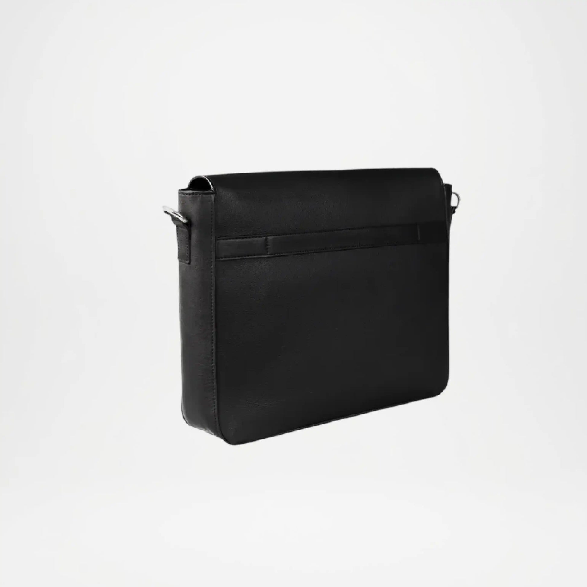 black leather laptop messenger bag for men