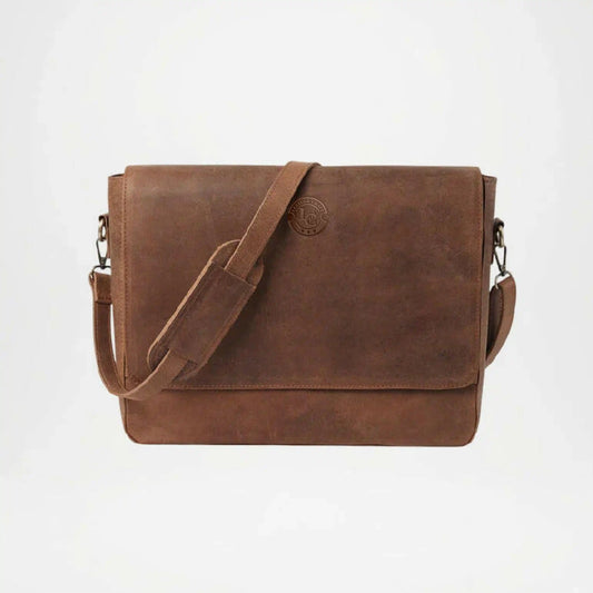 Brown Leather Messenger Bag for Men