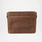 Brown leather bag on a white background
