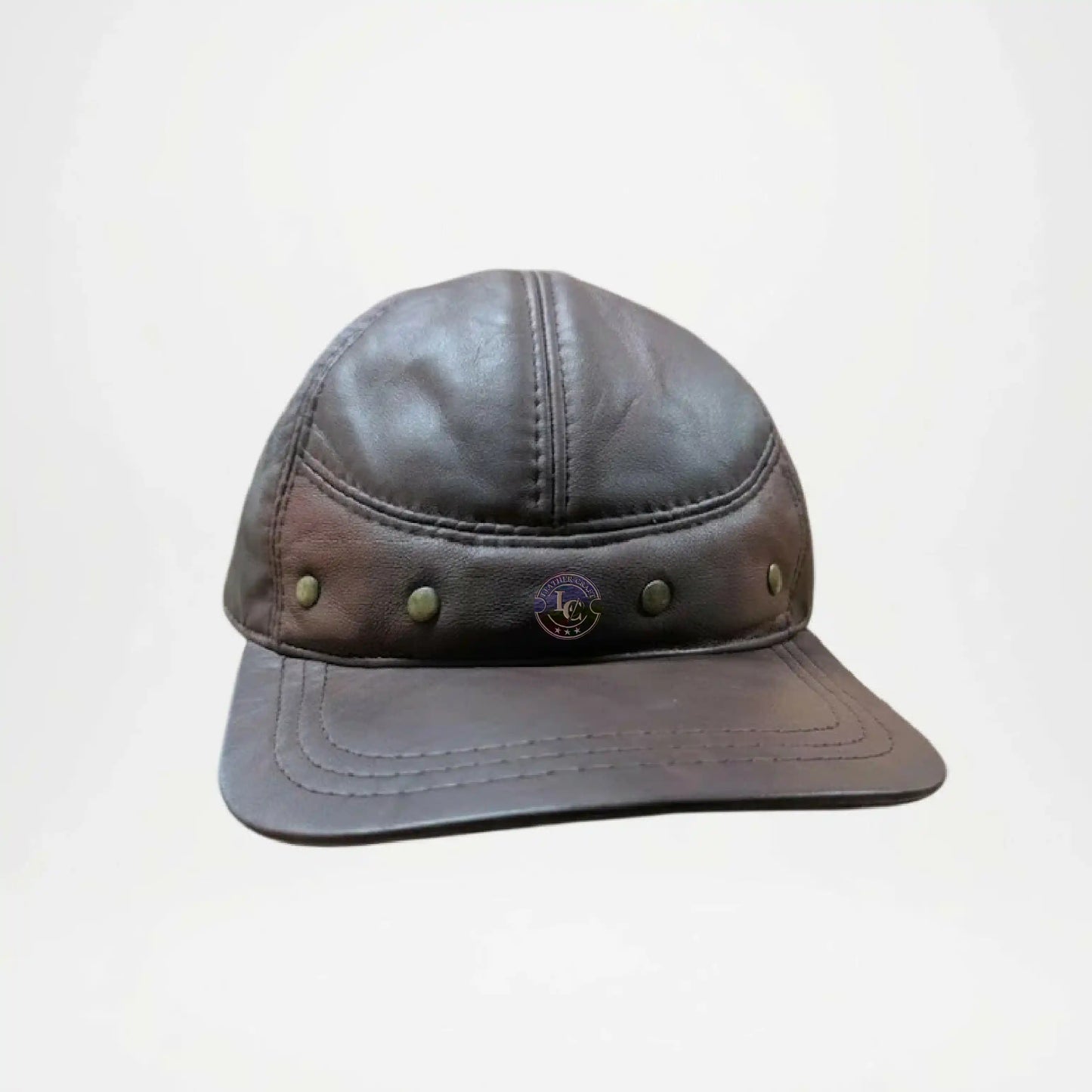 Chicago Leather Brown Cap for Men