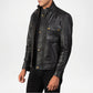 classic biker style leather jacket