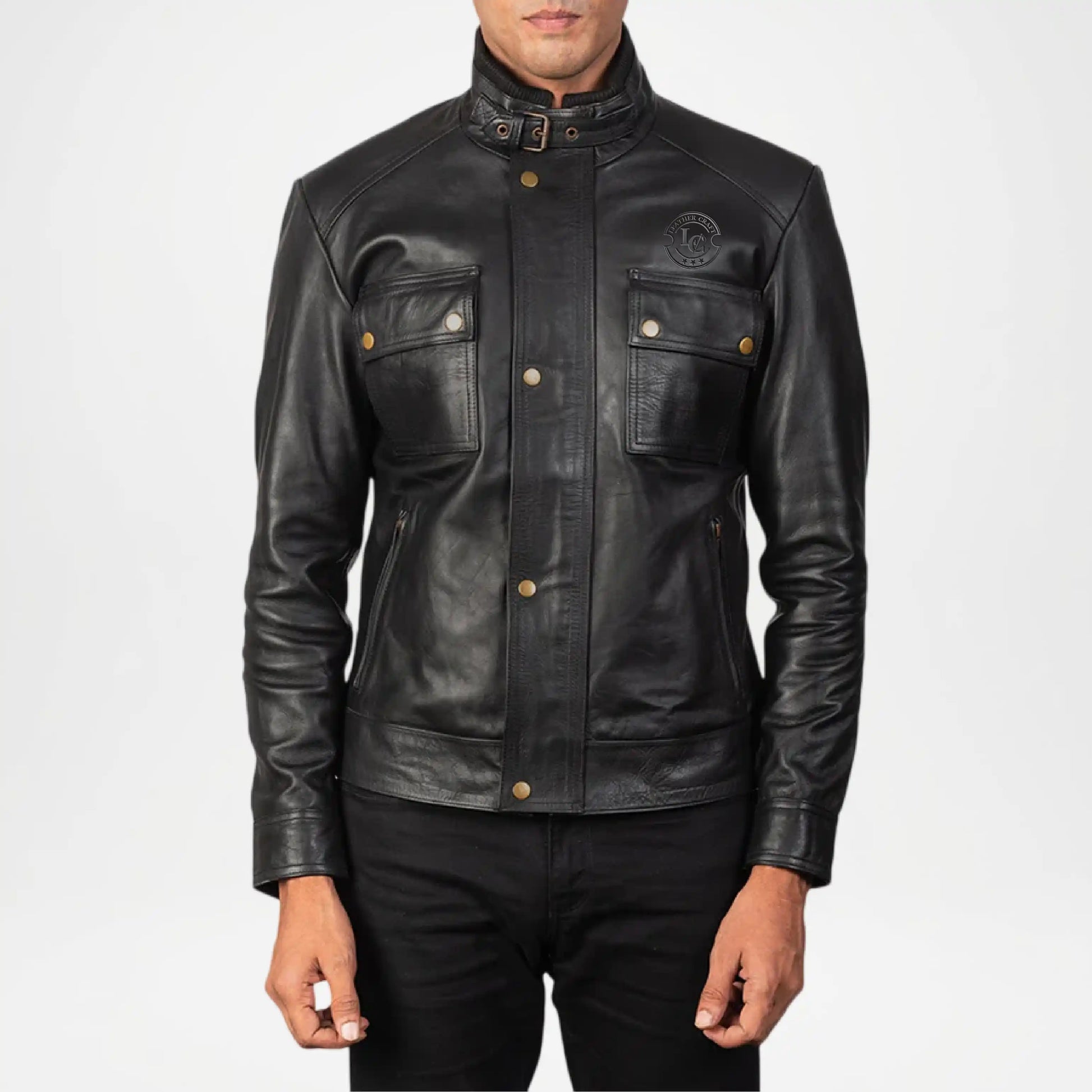 classic biker jacket black
