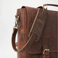 distressed brown leather shoulder bag