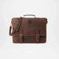 Distressed Brown Leather Messenger Bag