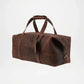 brown distressed leather weekender bag
