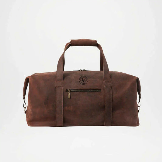 Dale Brown Distressed Leather Duffle Bag