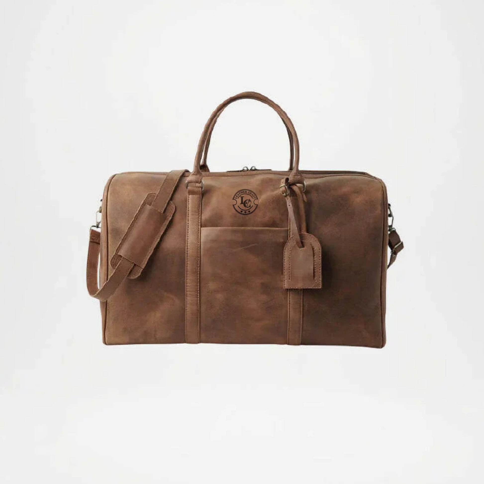 Brown Leather Duffle Bag for Men