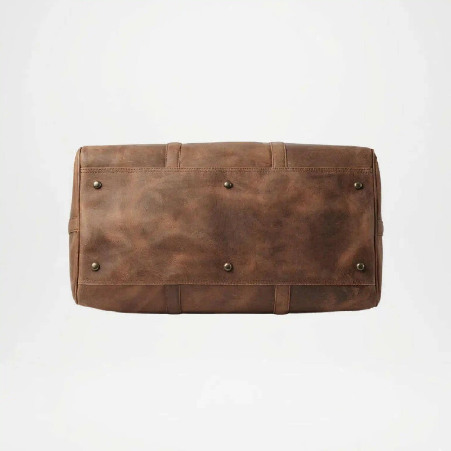 Brown leather bag with rivets