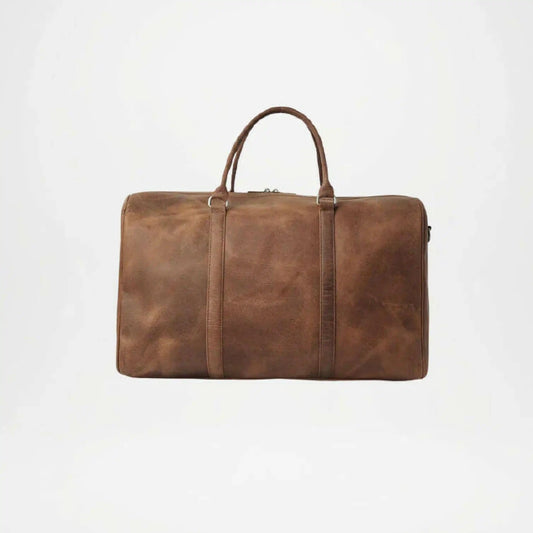 Darrio Brown Leather Duffle Bag for Men
