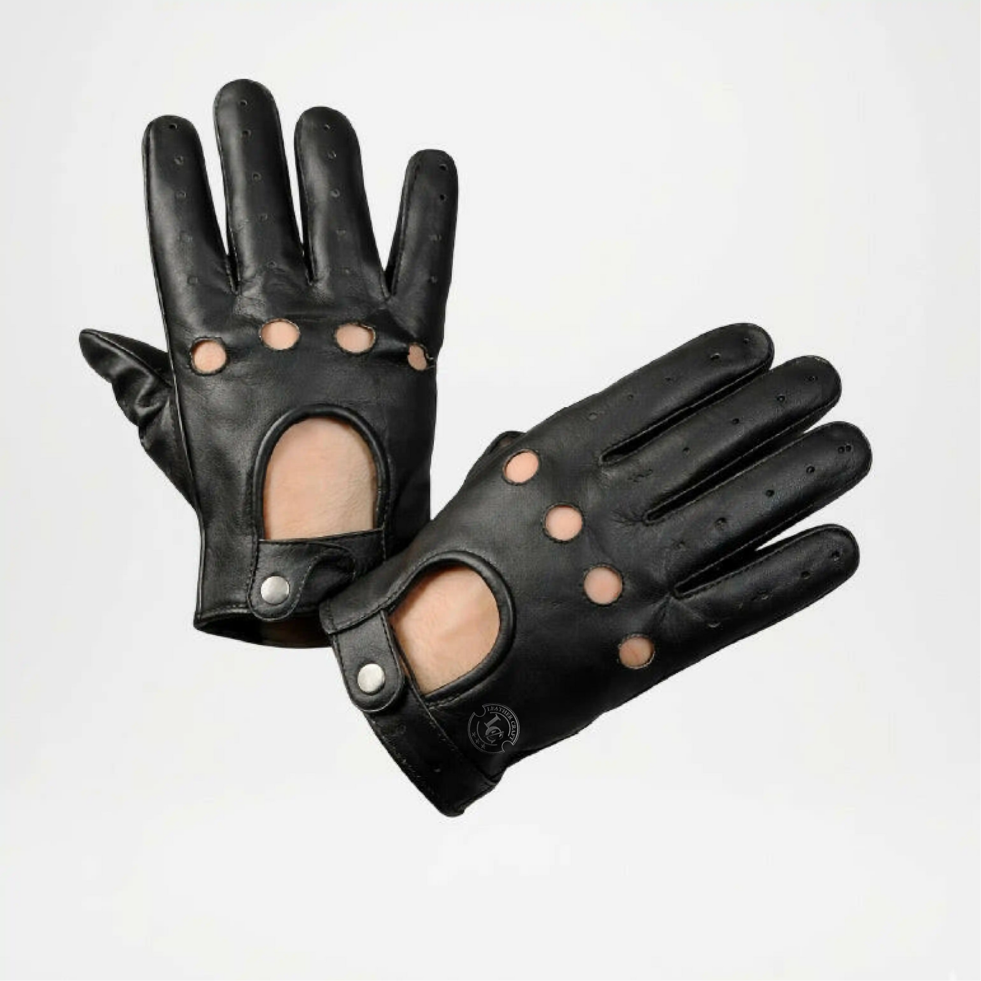 Black Leather Driving Gloves For Men