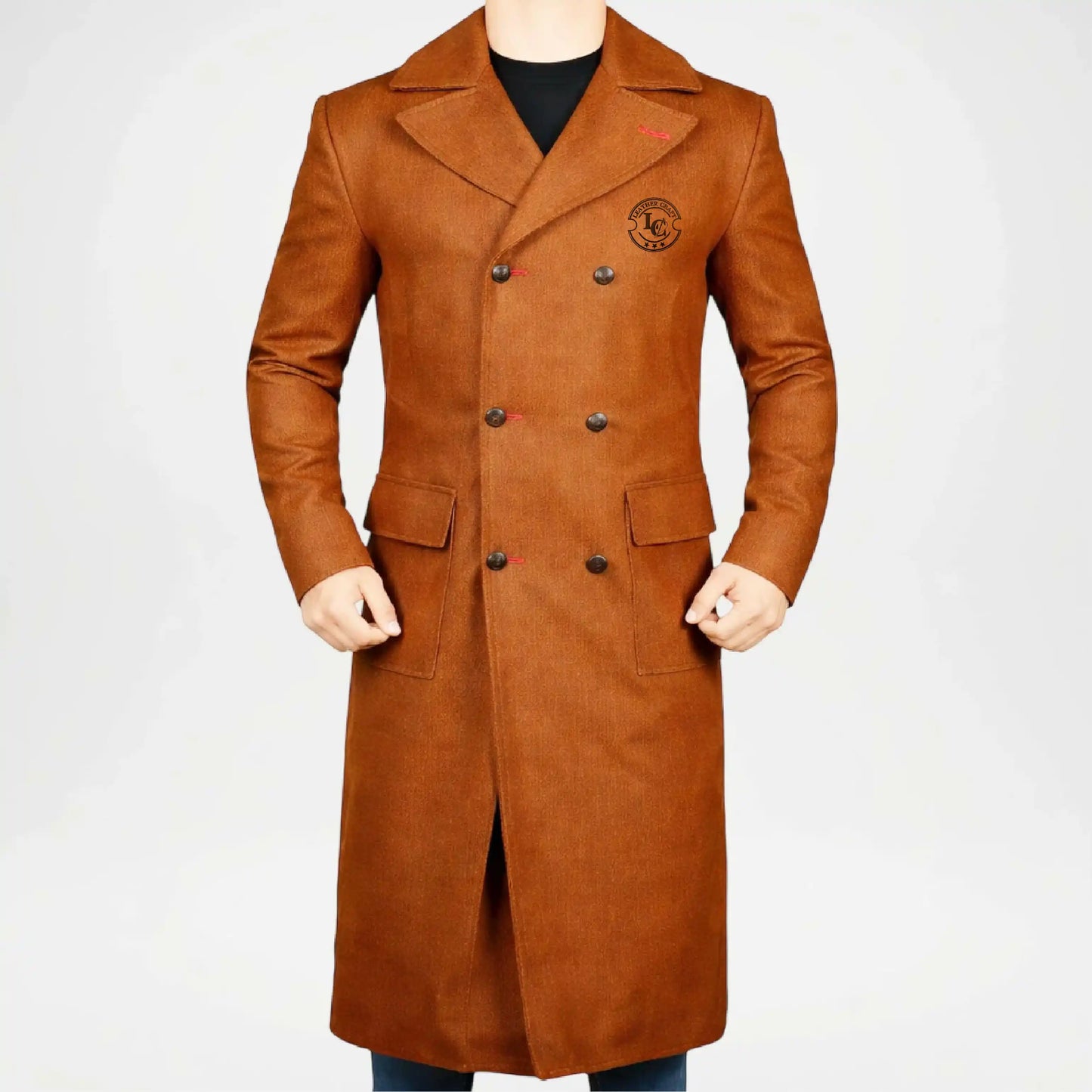 warm brown wool coat
