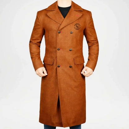 warm brown wool coat
