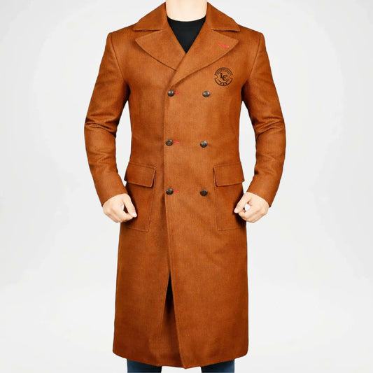 warm brown wool coat
