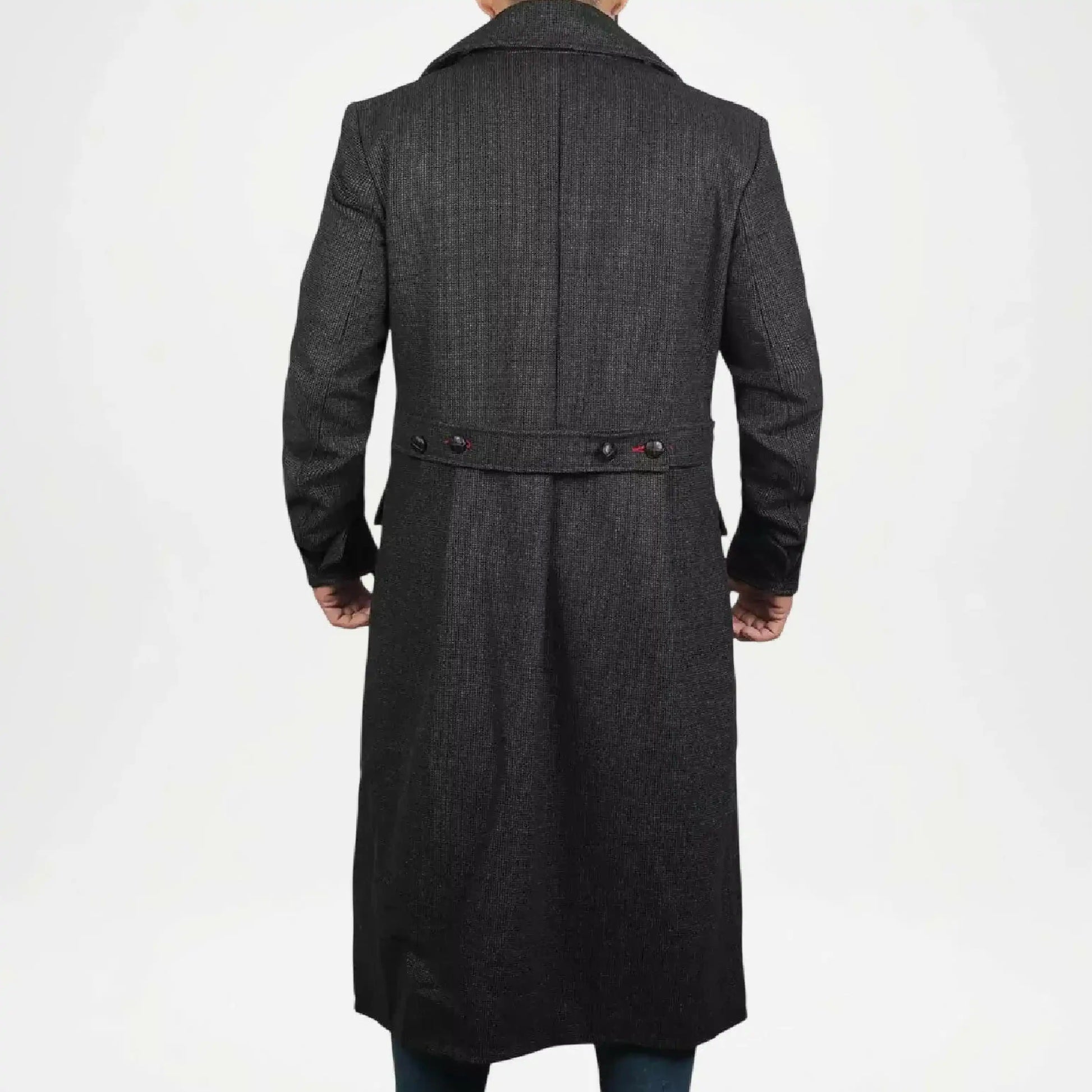 mens black wool coat slim fit
