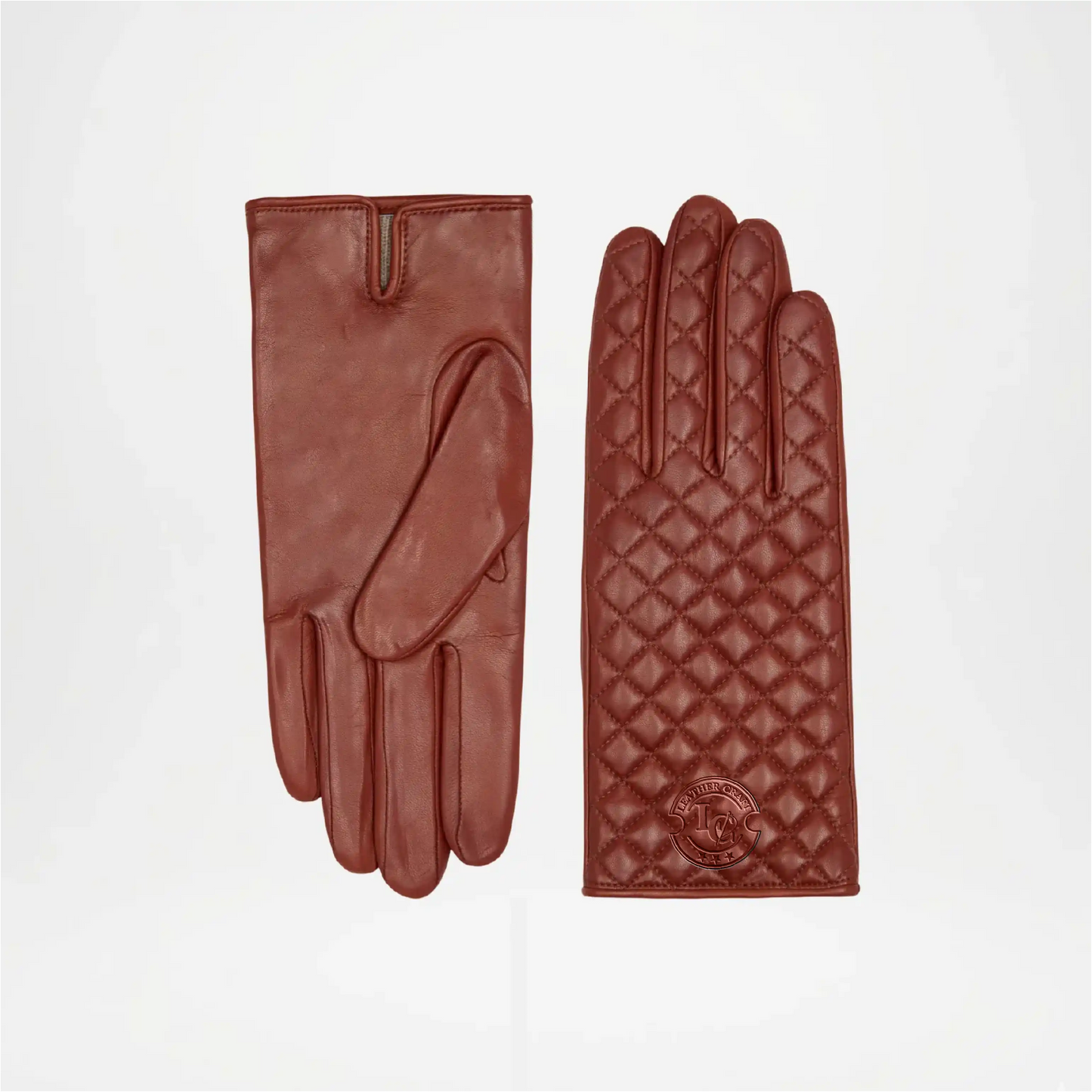 Brown Italian Lambskin Leather Gloves with Cashmere Lining
