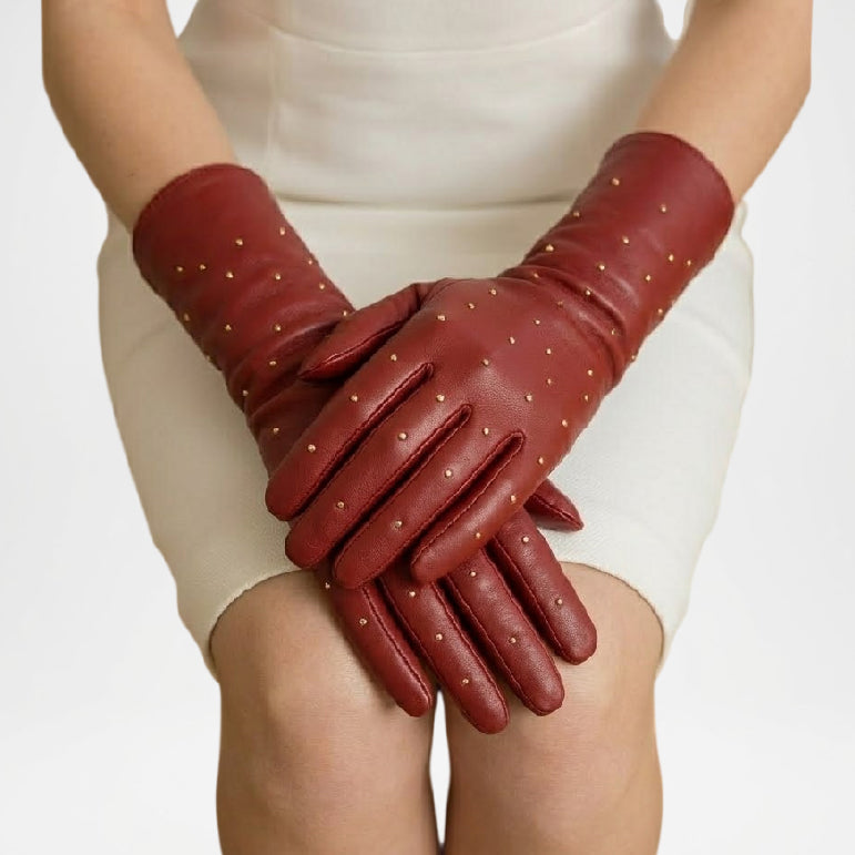 Red Leather Gloves for Women Soft Fit Stylish Look