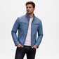 Blue Leather Biker Jacket Mens Ionic Style