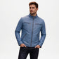 Blue Leather Biker Jacket Mens Ionic Style