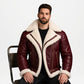 Men Aviator B3 Bomber Maroon Leather Jacket