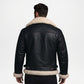 black leather b3 jacket men