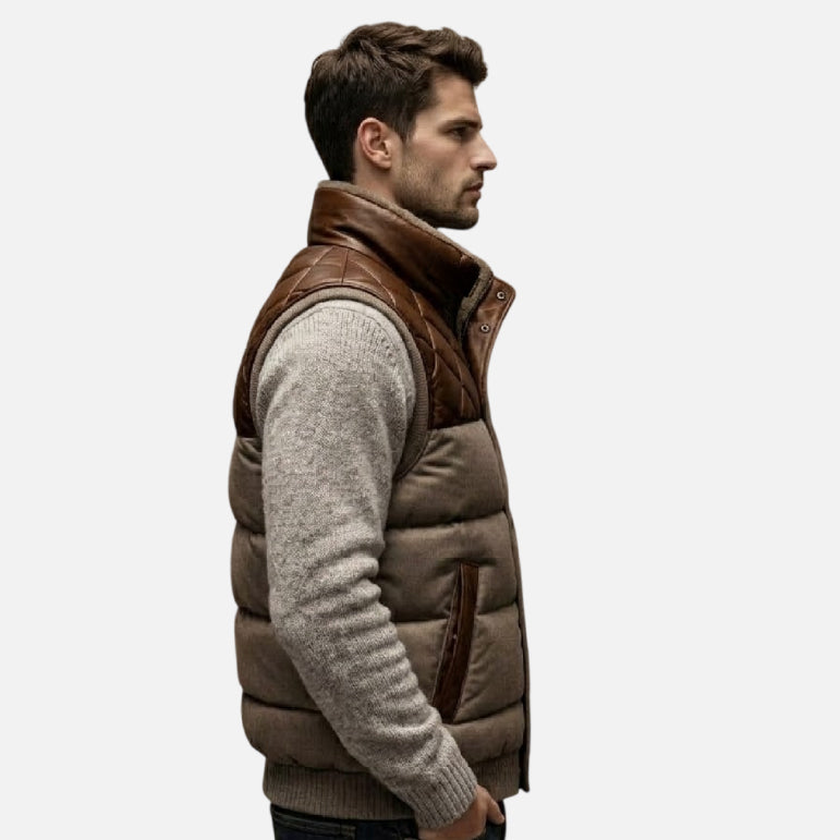 men's heavyweight quilted puffer vest