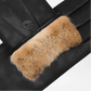 Black Italian Lambskin Leather Gloves with Rabbit Fur Lining
