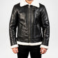 black shearling bomber jacket mens