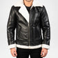 black shearling bomber jacket