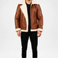 Francis Brown Shearling Bomber Jacket for Men