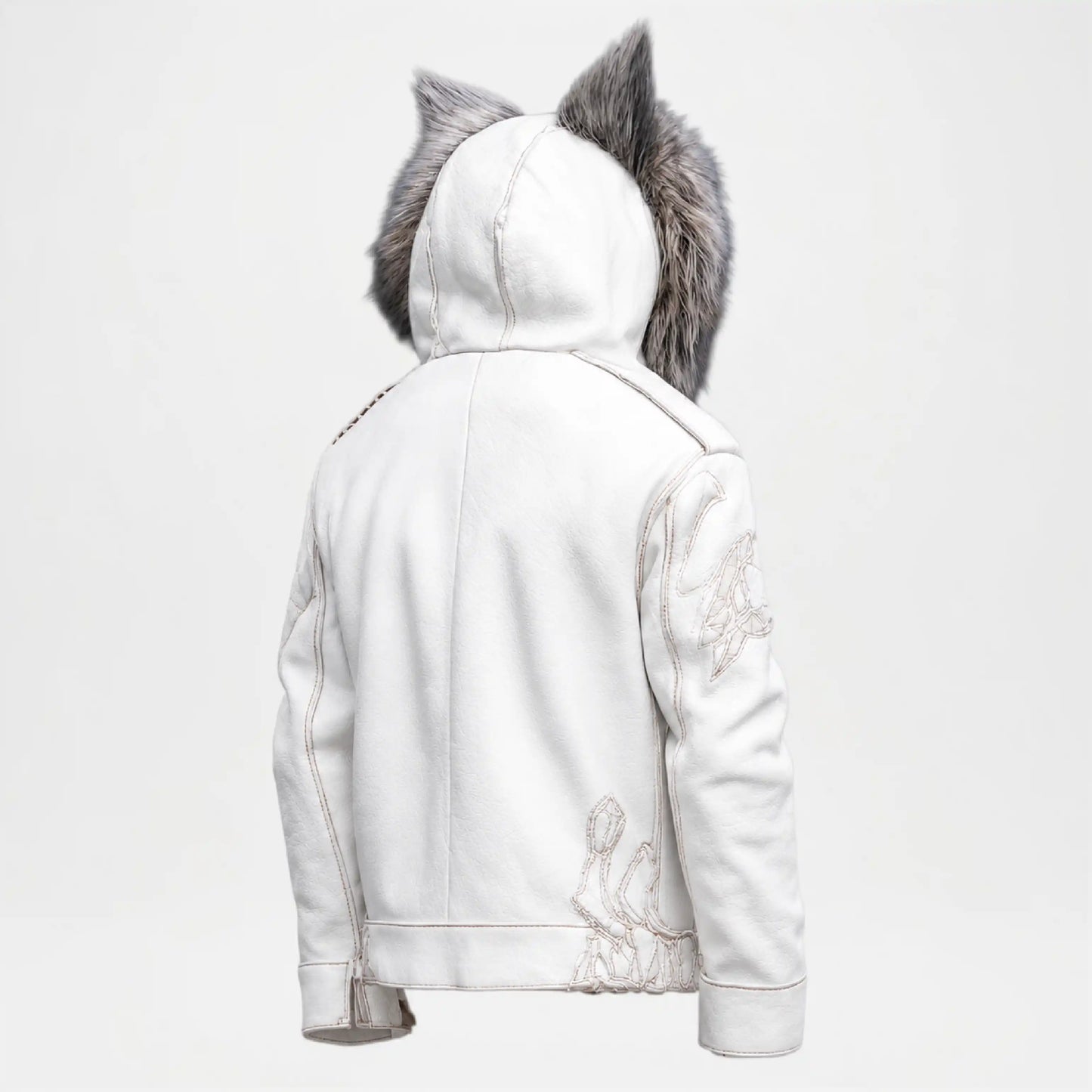 Fur Hood Leather Jacket