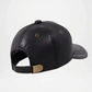 Black leather cap with gold accent