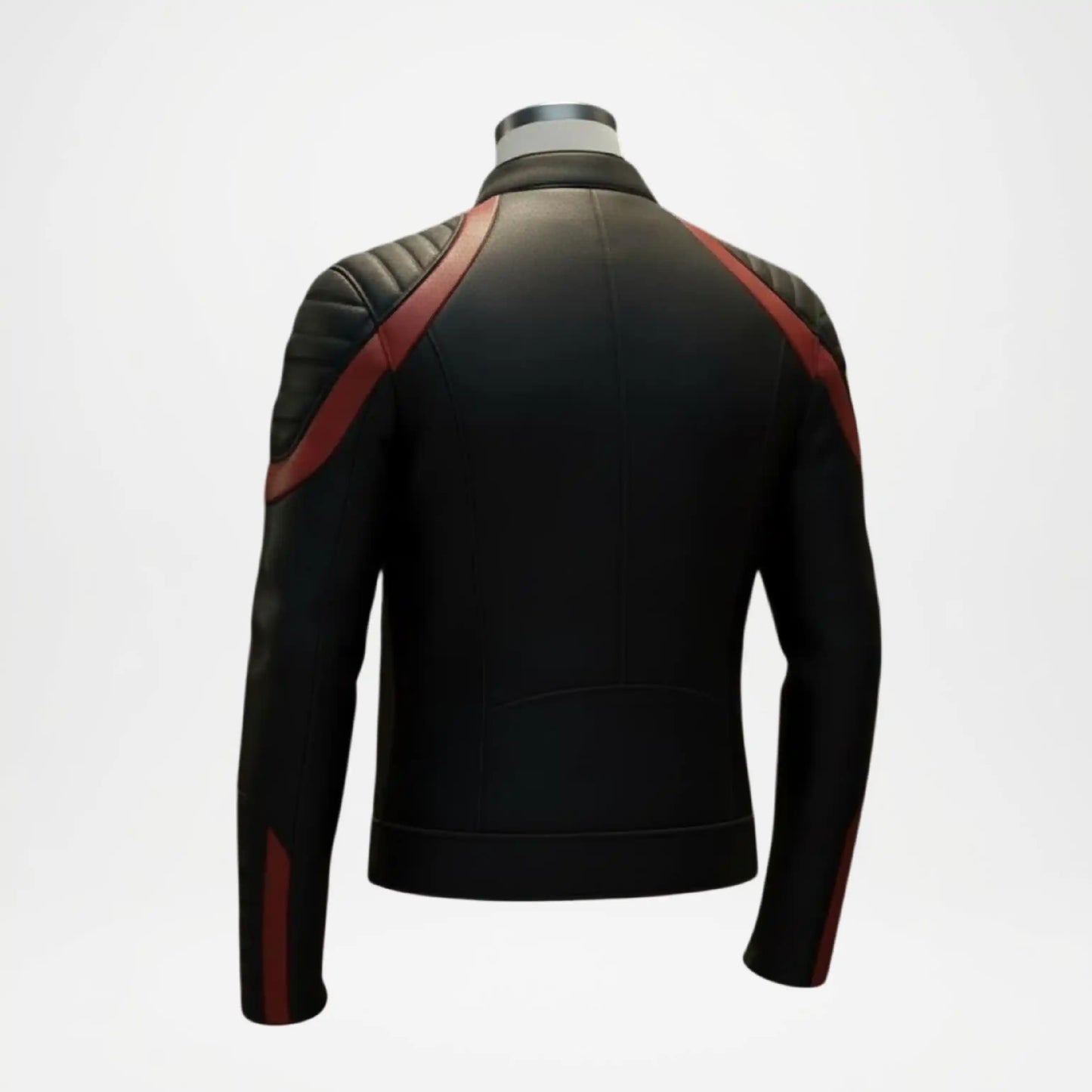Lambskin Superman Leather Jacket Black Red