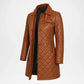 brown leather car coat women
