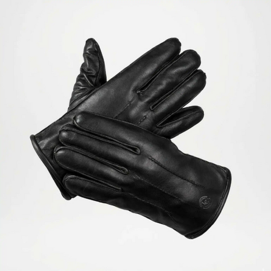 Gordon Black Lined Leather Gloves For Men